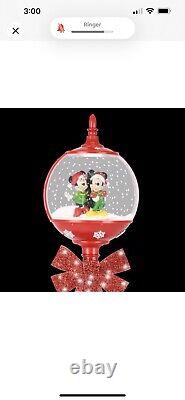 Disney 5-ft LED Mickey & Minnie Swirling Snow Snowglobe Lamp Post Decoration