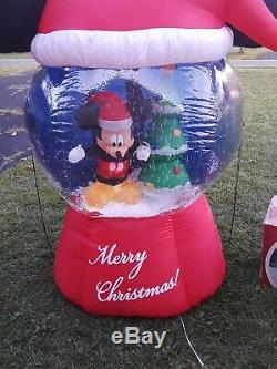 Disney Airblown CHRISTMAS Inflatable Mickey Mouse Snow Globe SUPER RARE WORKS