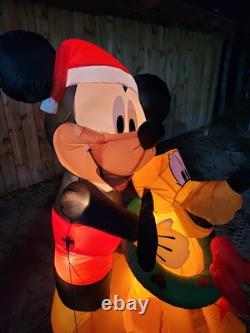 Disney Airblown Micky Mouse With Pluto Self Inflating With Lights 5ft Mint Disney Airblown Micky Mouse With Pluto Self Inflating With Lights 5ft Mint