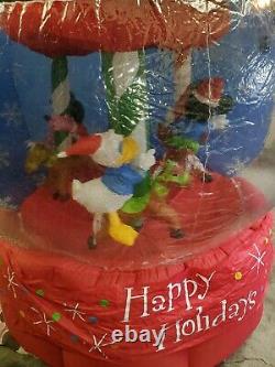 Disney Gemmy 2007 7' Christmas Carousel Airblown Inflatable Spins Lights