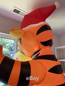 Disney Gemmy Airblown Inflatable Tigger Christmas Snowball Throwing 8' Tall Sant