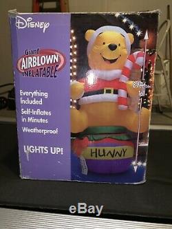Disney Giant Airblown Inflatable Winnie The Pooh Christmas Rare Htf Gemmy Xmas