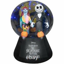 Disney Jack Skellington & Sally Snow Globe Halloween Gemmy Airblown Inflatable