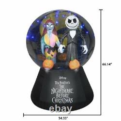 Disney Jack Skellington & Sally Snow Globe Halloween Gemmy Airblown Inflatable