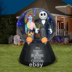 Disney Jack Skellington & Sally Snow Globe Halloween Gemmy Airblown Inflatable