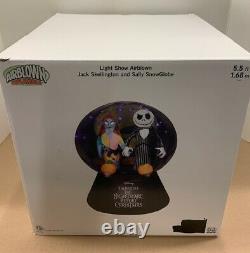 Disney Jack Skellington & Sally Snow Globe Halloween Gemmy Airblown Inflatable