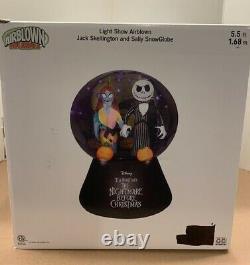 Disney Jack Skellington & Sally Snow Globe Halloween Gemmy Airblown Inflatable