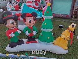 Disney Lightshow Mickey, Minnie, Pluto Christmas Airblown Inflatable Yard Decor