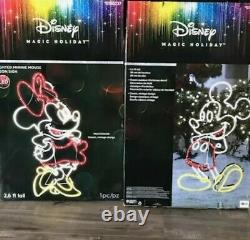 Disney Magic Holiday Lighted Minnie & Mickey Mouse Neon Sign LED 2.6ft 0785237