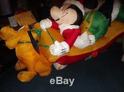 Disney Mickey, GOOFY & Pluto Lighted Christmas Inflatable Airblown HTF w box 8