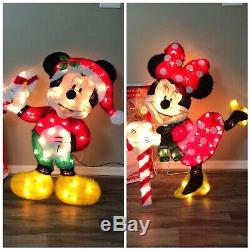 Disney Mickey & Minnie Mouse 36 Lighted Iridescent Christmas Yard Decorations