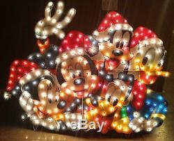 Disney Mickey Pluto Goofy Donald Christmas Roman Yard Display Lighted Outdoor