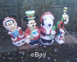Disney Minnie, Mickey Mouse Goofy & snoopyChristmas Blow Mold Xmas Blowmold 34