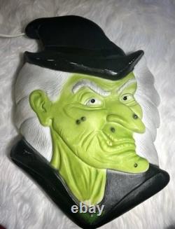 Don Featherstone Union Products Halloween Green Witch Face Blow Mold Light Decor Don Featherstone Union Products Halloween Green Witch Face Blow Mold Light Decor