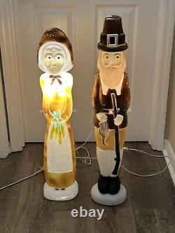 Don Featherstone Union Thanksgiving Pilgrim Couple Blow Mold Man Woman