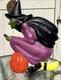 Don Featherstone Vintage Blowmold Purple Witch Riding Broom Light Halloween Deco