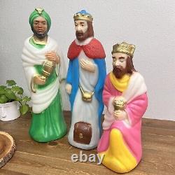 EMPIRE Christmas Blow Molds THE 3 WISE MEN Nativity withLights 18 23 Rare Size