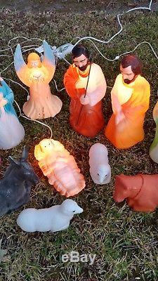 EMPIRE Christmas blow mold nativity 11 pc. MINIATURE SET