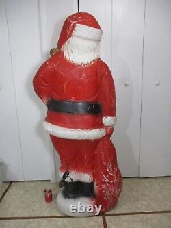 ENORMOUS 5 FOOT Vtg BECO Life Size' Santa Claus Lighted Christmas Blow Mold RARE
