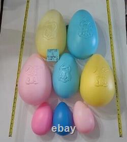 Easter Eggs Blow Mold Grand Venture 1998 General Foam No Name Vintage Lot of 8 B