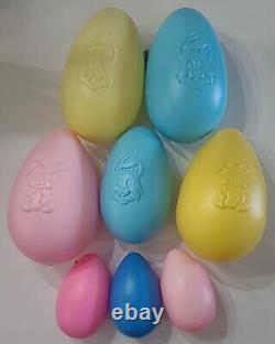 Easter Eggs Blow Mold Grand Venture 1998 General Foam No Name Vintage Lot of 8 B