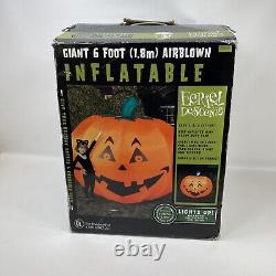 Eerie Descents Giant 6' Inflatable Pumpkin Halloween Outdoor Blow Up Decoration