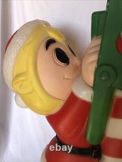 Elf with Mailbox Vintage 34 General Foam Blow Mold Santa Claus Sign Yard Decor