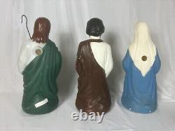 Empire 10 Piece Nativity Set Blow Mold Table Top Christmas Lights Up Vintage