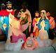 Empire 10 Piece Blow Mold Nativity Set Miniature Plastic Lighted Christmas