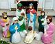 Empire 10 Piece Set Miniature Blow Mold Nativity Set Lighted Christmas With Box