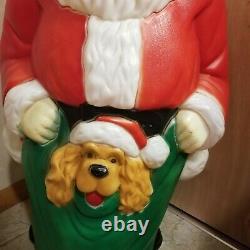 Empire 43 Santa Blow Mold Christmas Puppy In Stocking Lights Local Pick Up Only