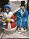 Empire Blow Mold Christmas Carolers Pair Lady Man Kid Charles Dickens Village