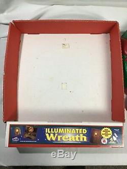 Empire Blow Mold Illuminated Christmas Wreath With Candle 1692 Original Box