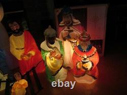 Empire Blow Mold NATIVITY Vintage Christmas Lighted 14 Piece Set 3 Foot Tall