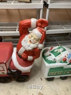 Empire Blow Mold S. R. R. Santa R. R. Train With Caboose Lighted Christmas Lawn Decor