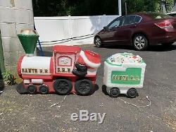 Empire Blow Mold S. R. R. Santa R. R. Train With Caboose Lighted Christmas Lawn Decor