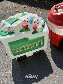 Empire Blow Mold S. R. R. Santa R. R. Train With Caboose Lighted Christmas Lawn Decor