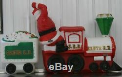 Empire Blow Mold S. R. R. Santa R. R. Train With Caboose Lighted Christmas Yard Decor