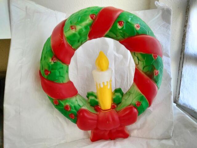 Empire Blowmold Hanging Christmas Wreath Holiday Vintage 95