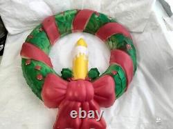 Empire Blowmold Hanging Christmas Wreath Holiday Vintage 95