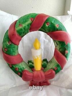 Empire Blowmold Hanging Christmas Wreath Holiday Vintage 95