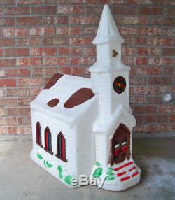 Empire Church Chapel Blow Mold Outdoor Lighted Christmas Decor Vintage 40 Tall