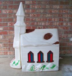 Empire Church Chapel Blow Mold Outdoor Lighted Christmas Decor Vintage 40 Tall