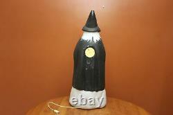 Empire Lighted Blow Mold 38 Halloween Witch with Broom Gray Hair #7403 GUC