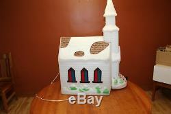Empire Lighted Blow Mold Christmas Church Chapel Yard Decor Two Light Cords 1993