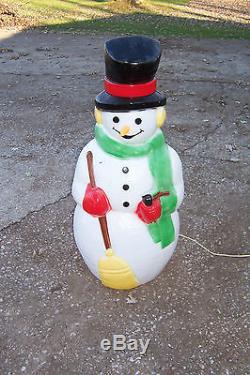 Empire Plastic Blowmold 39 Light Up Christmas Snowman Outdoor Yard ...