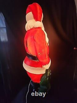 Empire Santa Claus Blow Mold 46 Green Toy Sack Christmas Lighted 1968 Vintage