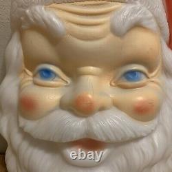 Empire Santa Claus Face Lighted Wall Hanging Christmas Blow Mold Vintage 1968