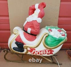 Empire Santa Sleigh Blow Mold With 9 Reindeer Blow Mold Vintage RARE HTF Pickup