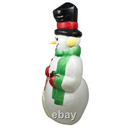 Empire Snowman Blow Mold Vintage White Christmas Pipe Broom XL Tested 39